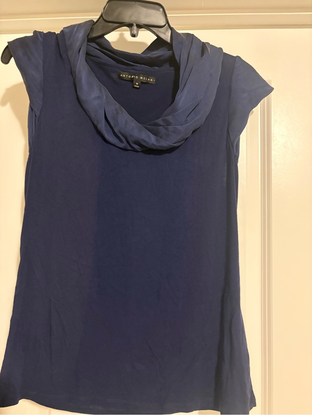 ANTONIO MELANI Navy Sleeveless Cowl Neck Camisole